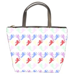 Colorful Cherubs White Bucket Bag by snowwhitegirl