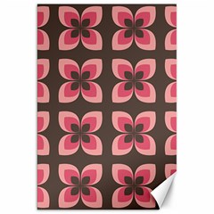 Retro Flower Pink Brown Canvas 20  X 30 