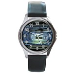 Spaceship Interior Stage Design Round Metal Watch