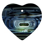 Spaceship Interior Stage Design Heart Ornament (Two Sides)