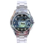 Spaceship Interior Stage Design Stainless Steel Analogue Watch