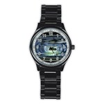 Spaceship Interior Stage Design Stainless Steel Round Watch