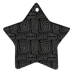 Gray Square Swirl Star Ornament (two Sides) by modernwhimsy