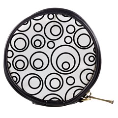 Abstract Black On White Circles Design White Mini Makeup Bag by LoolyElzayat