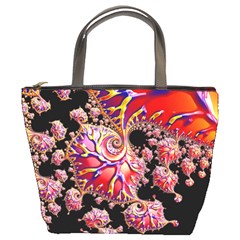 Fractals Colorful Pattern Bucket Bag by Pakrebo