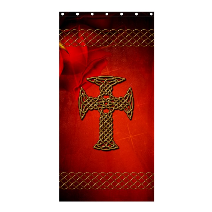 Wonderful Celtic Cross On Vintage Background Shower Curtain 36  x 72  (Stall) 