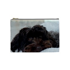 Laying In Dog Bed Cosmetic Bag (medium) by pauchesstore