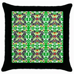 Modern Vintage Butterfly Geometric Throw Pillow Case (black) by beautyskulls