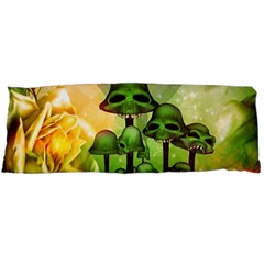 Awesome Funny Mushroom Skulls With Roses And Fire Body Pillow Case (dakimakura) by FantasyWorld7