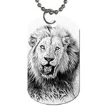 Lion Wildlife Art And Illustration Pencil Dog Tag (One Side) Front