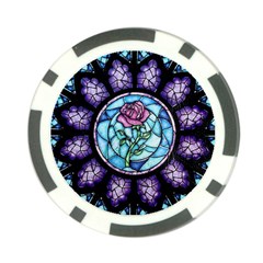 Cathedral Rosette Stained Glass Beauty And The Beast Poker Chip Card Guard by Sudhe