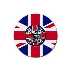 Punk Not Dead Music Rock Uk United Kingdom Flag Rubber Coaster (round)  by Sudhe