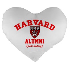 Harvard Alumni Just Kidding Large 19  Premium Heart Shape Cushions by Sudhe