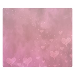 Lovely Hearts Double Sided Flano Blanket (small)  by lucia