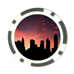 Skyline Panoramic City Architecture Poker Chip Card Guard (10 Pack) by Sudhe