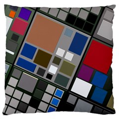 Abstract Composition Large Flano Cushion Case (one Side) by Sudhe