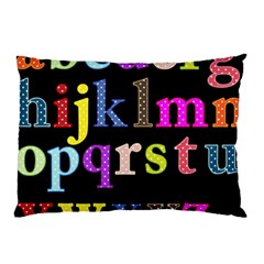 Alphabet Letters Colorful Polka Dots Letters In Lower Case Pillow Case (two Sides)