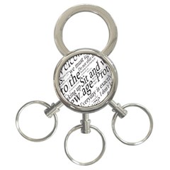 Abstract Minimalistic Text Typography Grayscale Focused Into Newspaper 3-ring Key Chains by Sudhe
