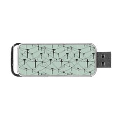 Telephone Lines Repeating Pattern Portable Usb Flash (two Sides) by Sudhe