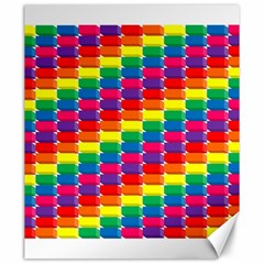 Rainbow 3d Cubes Red Orange Canvas 20  X 24  by Sudhe