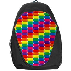 Rainbow 3d Cubes Red Orange Backpack Bag by Sudhe