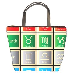 Set Of The Twelve Signs Of The Zodiac Astrology Birth Symbols Bucket Bag by Sudhe