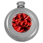 Red Chili Round Hip Flask (5 oz) Front