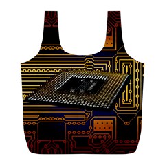 Processor Cpu Board Circuits Full Print Recycle Bag (l) by Sudhe