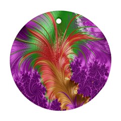 Fractal Purple Green Orange Yellow Ornament (round) by Sudhe