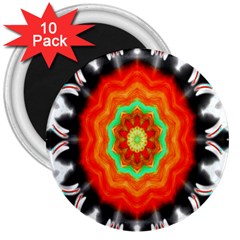 Abstract Kaleidoscope Colored 3  Magnets (10 Pack)  by Sudhe