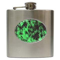 Green Etched Background Hip Flask (6 Oz) by Sudhe