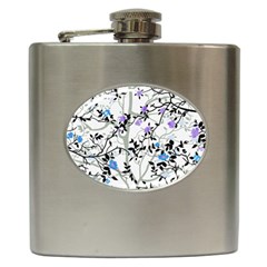 Floral Pattern Background Hip Flask (6 Oz) by Sudhe