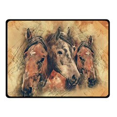 Head Horse Animal Vintage Double Sided Fleece Blanket (small)  by Sudhe
