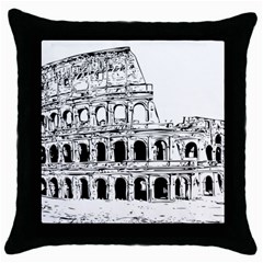 Line Art Architecture Throw Pillow Case (black) by Sudhe