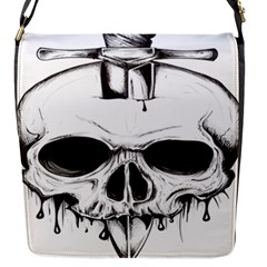 Skull Knife Euclidean Vector Skull Sword Inserted Flap Closure Messenger Bag (s) by Sudhe