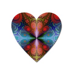 Fractal Fractal Background Design Heart Magnet by Pakrebo