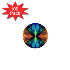 Fractal Fractal Background Design 1  Mini Buttons (100 Pack) 