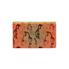 Cute Giraffe Pattern Cosmetic Bag (xs) by FantasyWorld7