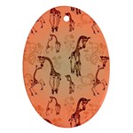 Cute Giraffe Pattern Ornament (Oval)