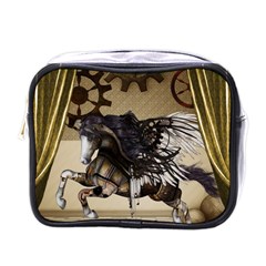 Awesome Steampunk Unicorn With Wings Mini Toiletries Bag (one Side) by FantasyWorld7