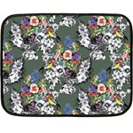 Vintage flowers and birds pattern Double Sided Fleece Blanket (Mini) 