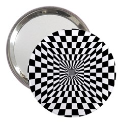 Optical Illusion Chessboard Tunnel 3  Handbag Mirrors by Pakrebo