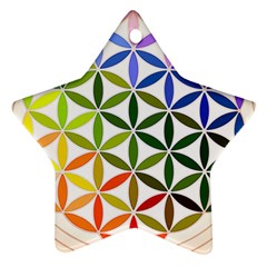Mandala Rainbow Colorful Reiki Star Ornament (two Sides) by Pakrebo