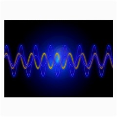 Light Shining Blue Frequency Sine Large Glasses Cloth by Pakrebo