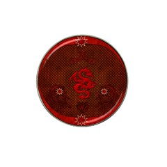 Awesome Chinese Dragon, Red Colors Hat Clip Ball Marker by FantasyWorld7