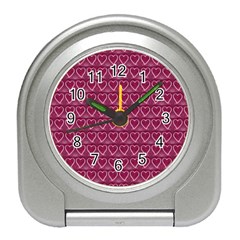 Heart Shaped Print Design Travel Alarm Clock by dflcprintsclothing
