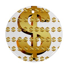 Dollar Money Gold Finance Sign Ornament (round) by Mariart