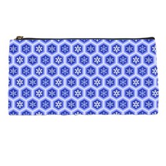 Hexagonal Pattern Unidirectional Blue Pencil Cases by Mariart