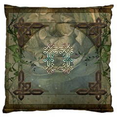 Celtic Knot On Vintage Background Large Cushion Case (one Side) by FantasyWorld7