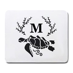 Black Tribal Sea Turtle Monogram Large Mouse Pad (rectangle) by WayfarerApothecary